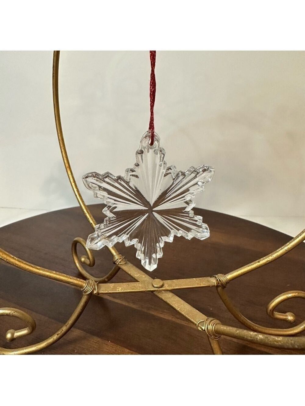 Clear Cut Crystal Snowflake / Star Ornament Faceted Hanging Christmas Decoration